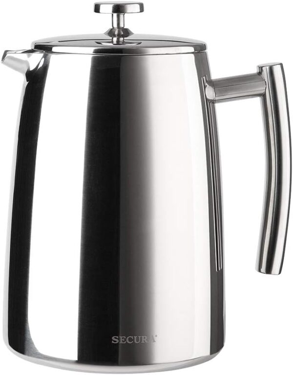 304 Stainless Steel Insulated Coffee Press with Extra Screen - Image 2