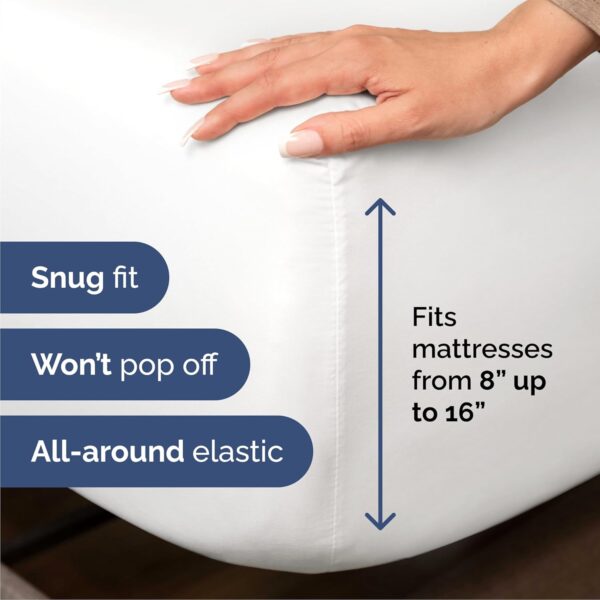 Queen Size 4 Piece Sheet Set - Comfy Breathable & Cooling Sheets - Image 6