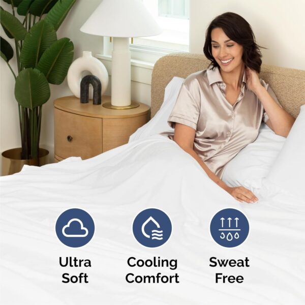 Queen Size 4 Piece Sheet Set - Comfy Breathable & Cooling Sheets - Image 3
