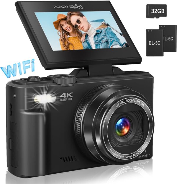 Digital Camera for Photography ,4K Vlogging Camera for YouTube 3"