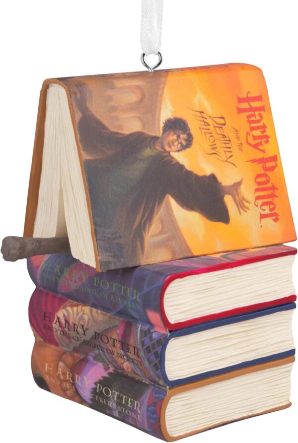 Hallmark Harry Potter Stacked Books with Wand Christmas Ornament