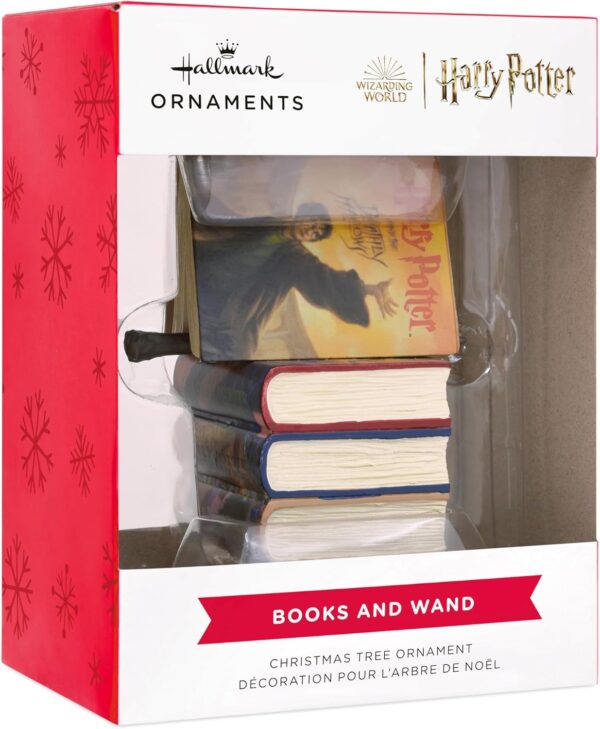 Hallmark Harry Potter Stacked Books with Wand Christmas Ornament - Image 3