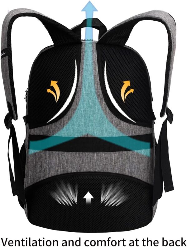 SHRRADOO Travel Laptop Backpack, Business Anti Theft Slim Durable Laptops Backpack with USB Charging Port, - Image 4