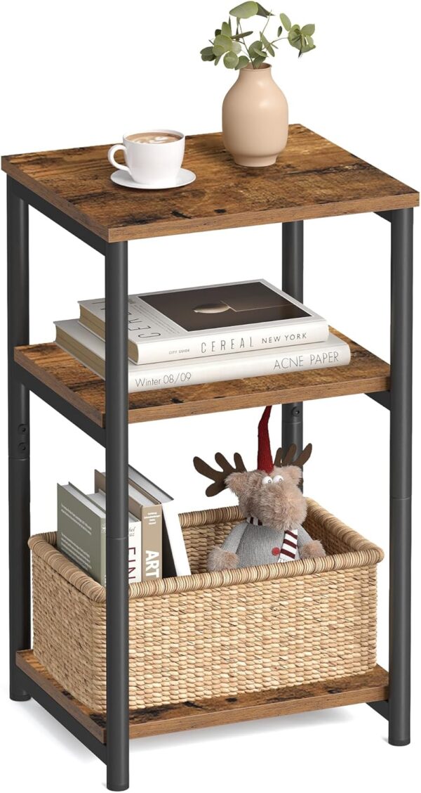 VASAGLE Side Table, Small End Table, Tall Nightstand for Living Room
