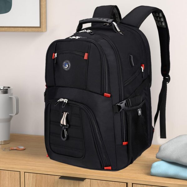SHRRADOO Extra Large 50L Travel Laptop Backpack with USB Charging Port, - Image 2