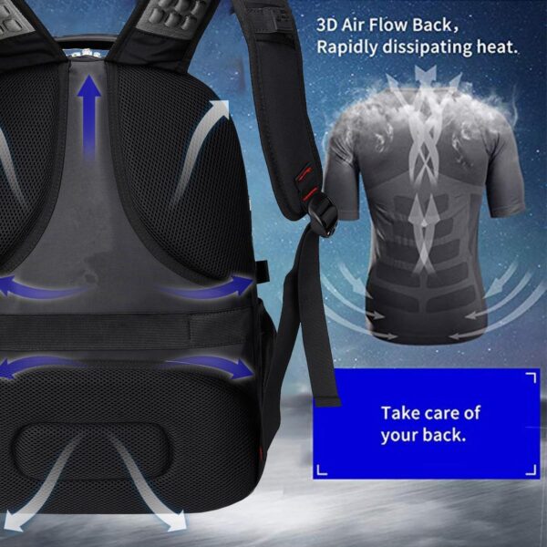 SHRRADOO Extra Large 50L Travel Laptop Backpack with USB Charging Port, - Image 3