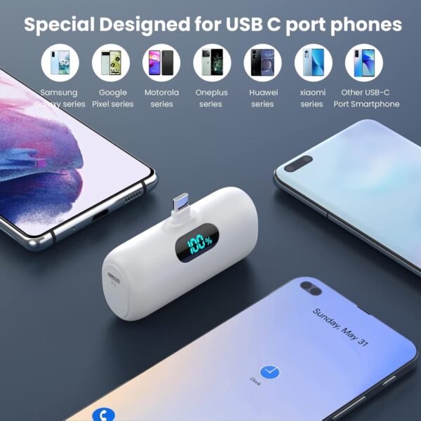 [2-Pack] Mini Portable Charger 5000mAh Power Bank, - Image 2