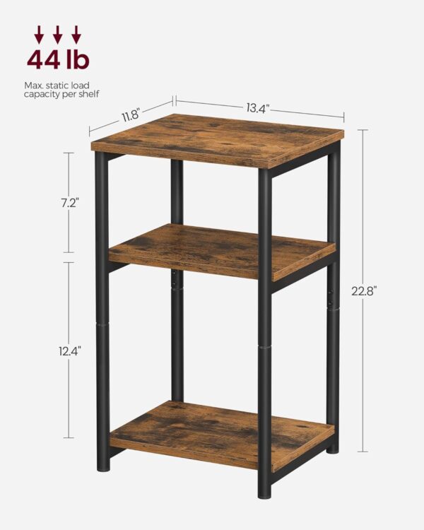 VASAGLE Side Table, Small End Table, Tall Nightstand for Living Room - Image 2