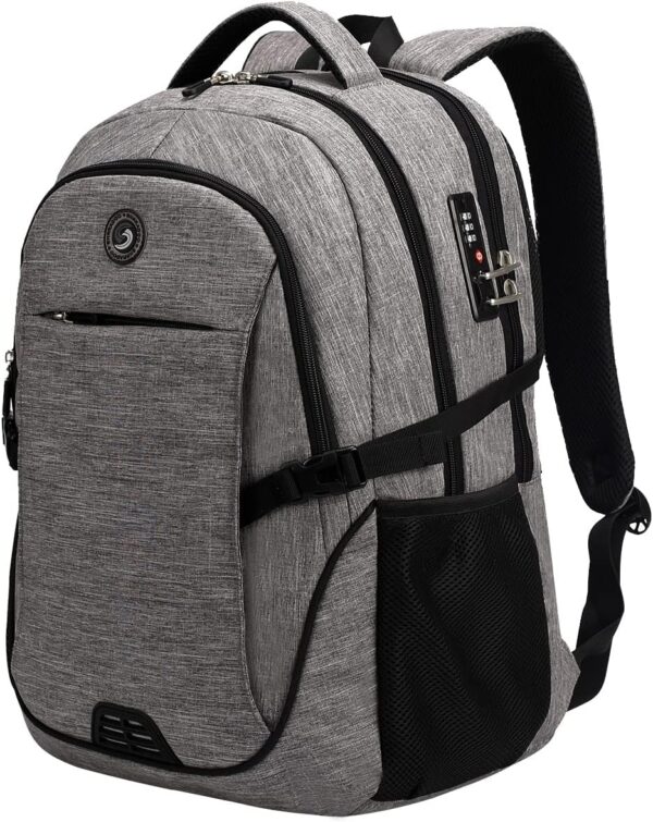 SHRRADOO Travel Laptop Backpack, Business Anti Theft Slim Durable Laptops Backpack with USB Charging Port,