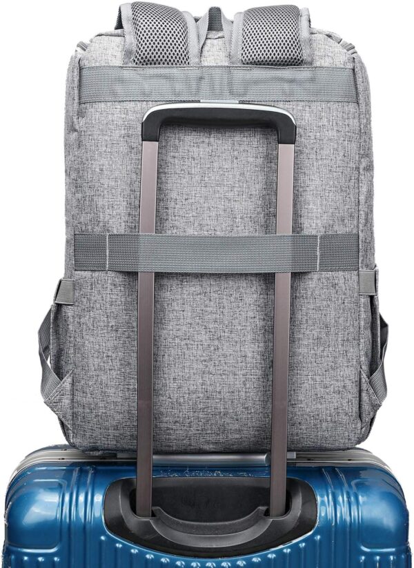 YALUNDISI Vintage Backpack Travel Laptop Backpack with usb Charging Port for Women & Men College Backpack Fits 15.6 Inch Laptop Grey - Image 4