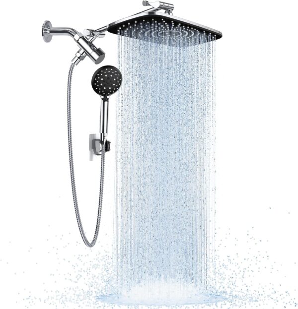 Veken High Pressure Rain Shower Head Combo with Extension Arm