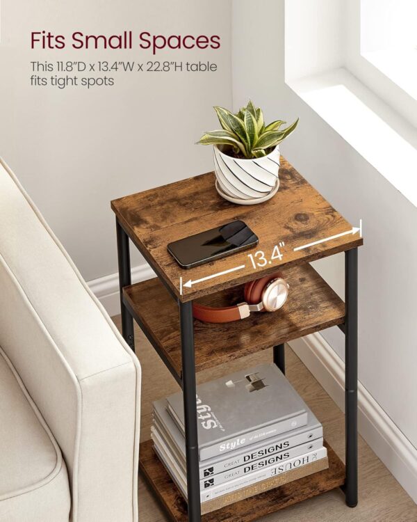 VASAGLE Side Table, Small End Table, Tall Nightstand for Living Room - Image 4