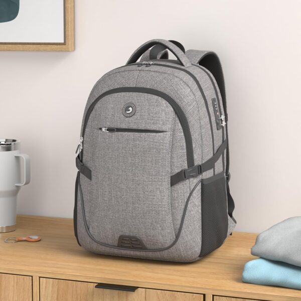 SHRRADOO Travel Laptop Backpack, Business Anti Theft Slim Durable Laptops Backpack with USB Charging Port, - Image 2