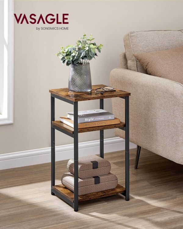 VASAGLE Side Table, Small End Table, Tall Nightstand for Living Room - Image 3