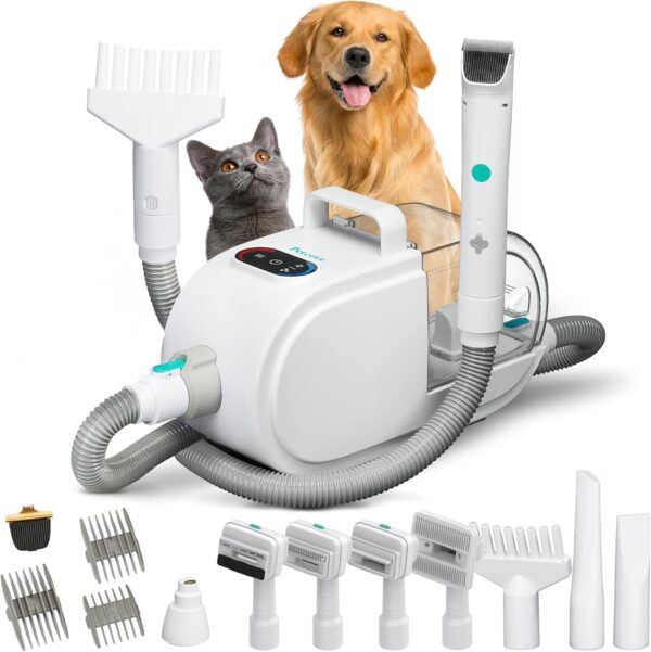 Dog Grooming Vacuum and Kit, Hair Dryer 8-in-1,